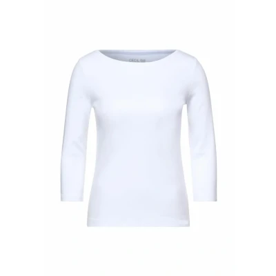 Abbildung von Cecil Basic IN Unifarbe Langarmshirt, Damen, Größe: XL, Weiß