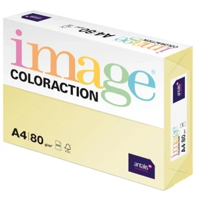 Abbildung von Image Coloraction Atoll farbiges Kopierpapier DIN A4, 210 x 297 mm, 80 g/m² buntes, holzfreies Druckerpapier für Kopierer 500 Blatt Elfenbeinfarben