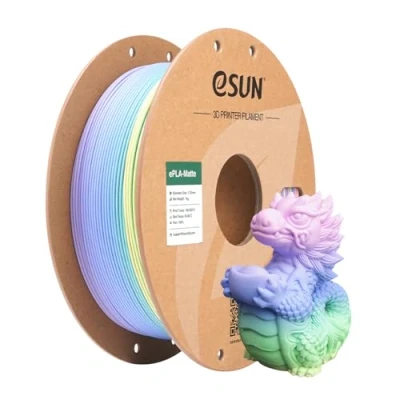 Abbildung von eSUN Matte Rainbow PLA Filament 1.75mm, Multicolored 3D Drucker PLA, 1KG Spule (2.2 LBS) Gradient Changing für Drucker, Makrone