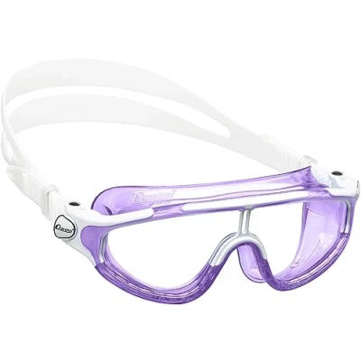Abbildung von Cressi Baloo King Goggles Einscheibenbrille zum Schwimmen, Schwimmbad und Schnorcheln, Flieder/Weiß, 7/15 Jahre, Junior Unisex