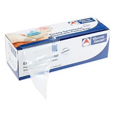Abbildung von thermohauser Einweg Spritzbeutel (Kunststoff PE), Maximum Grip, transparent, 100 Stück, 53,0x27,5x0,0075 cm
