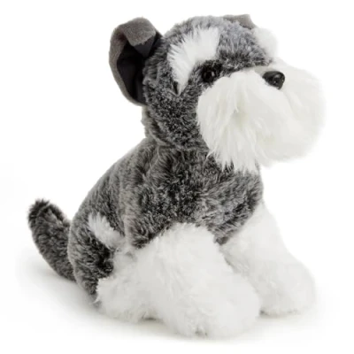 Abbildung von Zappi Co Ernie der Schnauzer Plüschhund (21 cm) Schnauzie Hund Weich, Kuschelig, Recycelt Eleganter Hundebegleiter