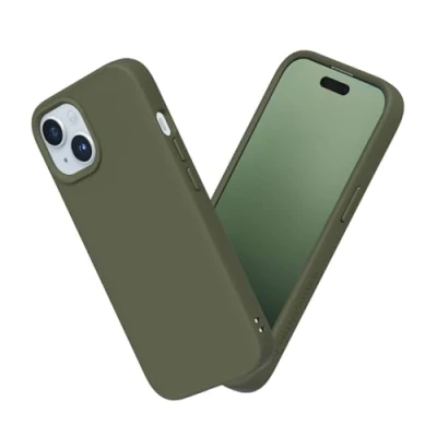 Abbildung von RhinoShield Case kompatibel mit [iPhone 15] SolidSuit Stoßdämpfende &amp; schlanke Schutzhülle Premium Finish 3.5 Meter Fallschutz Algengrün