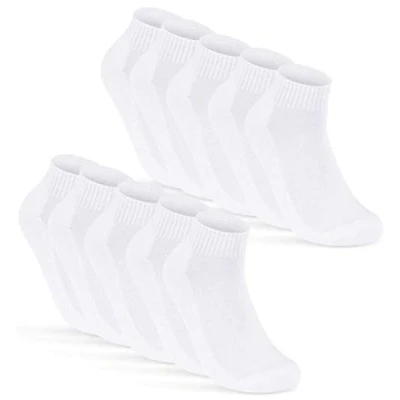 Abbildung von 10 Paar Sneaker Socken Damen Weiß Quarter Sportsocken Gepolstert Frotteesohle Atmungsaktiv Baumwolle 16200 WP (35 38 Weiß)