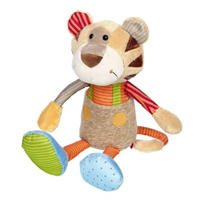 Abbildung von SIGIKID 42852 Stofftier Tiger Patchwork Sweety Kuscheltier zum Spielen &amp; Schmusen aus weichem Materialmix für Babys und Kinder, Jungen Mädchen von 0 Monaten bis 8 Jahren Mehrfarbig/Tiger 30 cm