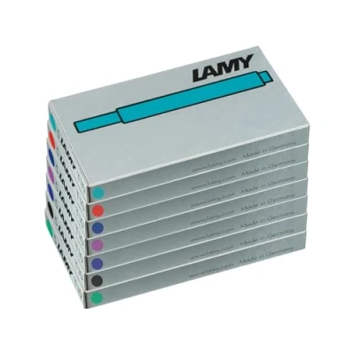 Abbildung von Lamy T10 7er Set Tintenpatronen mit großem Tintenvorrat geeignet für alle Patronenfüllhaltermodelle Inhalt 1,25ml je Patrone 5 Stück pro Päckchen
