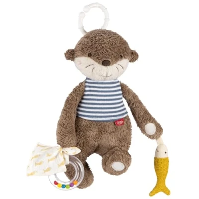 Abbildung von Fehn Activity Otter Motorikspielzeug zum Aufhängen mit spannenden Anhängern Greifen und Geräusche erzeugen für Babys Kleinkinder ab 0+ Monaten