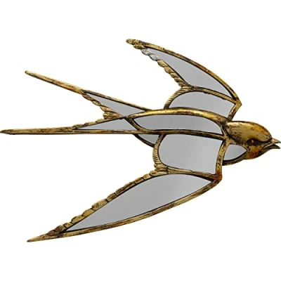 Abbildung von Kare Design Wandobjekt Swallow Mirror, Gold, Wandschmuck, Schwalben Motiv, Vintage, 25x37x3 cm (H/B/T)