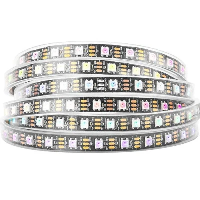 Abbildung von BTF LIGHTING WS2812B 5M 60 LEDs/Pixels/m 300LEDs RGB individuell adressierbare WS2812 Pixel LED Streifen mit 5050 SMD LEDs Wasserdicht IP67 Weißes PCB DC5V