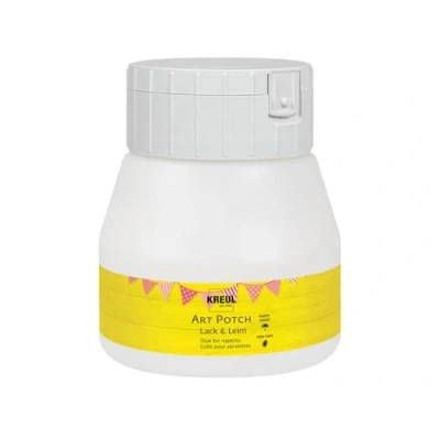 Abbildung von KREUL 49252 Art Potch Lack und Leim, transparent, 250 ml, Serviettentechnik Dekokleber auf Wasserbasis, für Holz, Keramik, Stein Karton