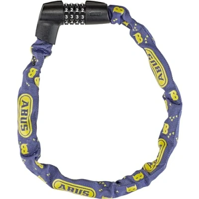 Abbildung von ABUS Kettenschloss Tresor 1385/75 Blue Mask Zahlenschloss aus gehärtetem Stahl 6 mm starke Vierkantkette Sicherheitslevel 75 cm Blau