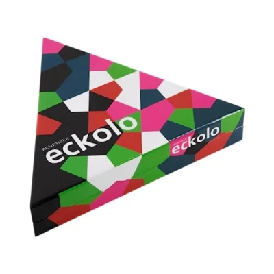 Abbildung von Remember Eckolo buntes Anlegespiel mit dreieckigen Karten für Erwachsene und Kinder ab 6 Jahren, Gesellschaftsspiel 2 8 Spieler EC1