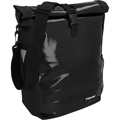Abbildung von FISCHER Fahrrad Gepäckträgertasche Kurier, Fahrradtasche, Umhängetasche, Reflektor, 18 Liter, wasserabweisend, schwarz
