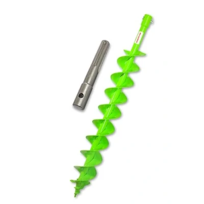 Abbildung von WERHE Profi Bohrer für Erdbohrer 100 mm Doppel Welle Pfahlbohrer Brunnenbohrer robuste Bohrspitze mit SDS Max Adapter