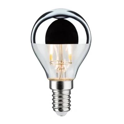 Abbildung von Paulmann 28663 LED Lampe Filament Tropfen 2,6W Leuchtmittel Kopfspiegel Silber 2700K Warmweiß E14