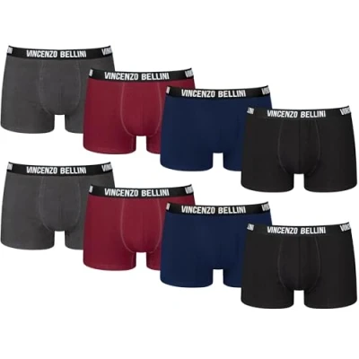 Abbildung von Vincenzo Bellini Hipster Boxershorts, 8er / 12er Pack, Bequeme und atmungsaktive Herren Unterwäsche, Baumwolle Unterhosen (DE/NL/SE/PL, Alphanumerisch, XL, Regular, Mehrfarbig Dunkel 8er)