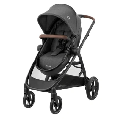 Abbildung von Maxi Cosi Zelia S Trio Kinderwagen 3 in 1 Komplettset, Baby 0 4 Jahre, bis 22 kg, Zusammenklappbar, Kompakt, Verstellbarer , mit CabrioFix i Size Babyschale,Zubehör, Wickeltasche,DarkGrey