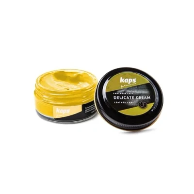 Abbildung von Kaps Schuhcreme für Glattes und Genarbtes Leder Schuhpflege Delicate Cream (107 Gelb Yellow)