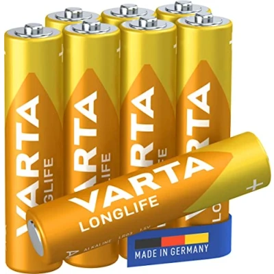 Abbildung von VARTA Batterien AAA, 8 Stück, Longlife, Alkaline, 1,5V, ideal für Fernbedienungen, Wecker, Radios, Made in Germany