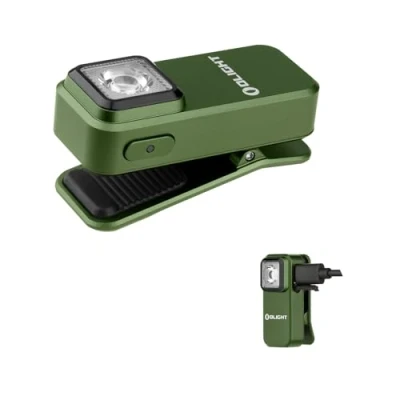 Abbildung von OLIGHT Oclip Mini LED Taschenlampe mit Rotes Licht, 300LM helle USB C Aufladbare Flashlight, IPX5 Clip Lampe und 1,5m Fallschutz kleine Blinklicht für Camping Sicherheitswarnungen(OD Green).
