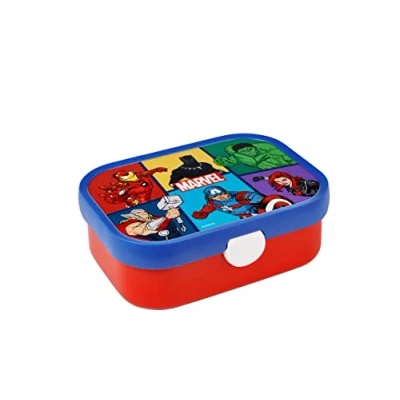 Abbildung von Mepal Lunchbox Campus Bento für Kinder Brotdose mit Fach &amp; Gabel Meal Prep Box Clip Verschluss BPA frei Spülmaschinenfest 750 ml Avengers