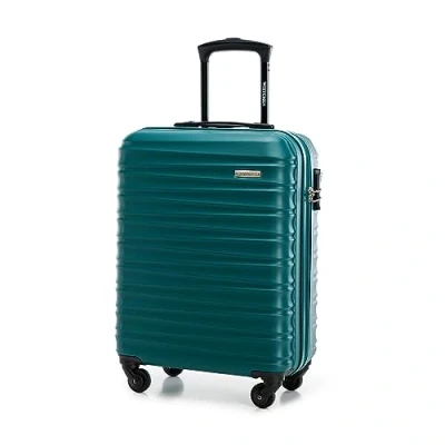Abbildung von WITTCHEN Reisekoffer Groß Rollkoffer Trolley Großer Koffer Check In Gepäck Hartschale aus ABS mit 4 Spinner Rollen Zahlenschloss Teleskopgriff Groove Line Größe L grün