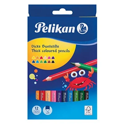 Abbildung von Pelikan Buntstifte 12er dreieckig dick und weich
