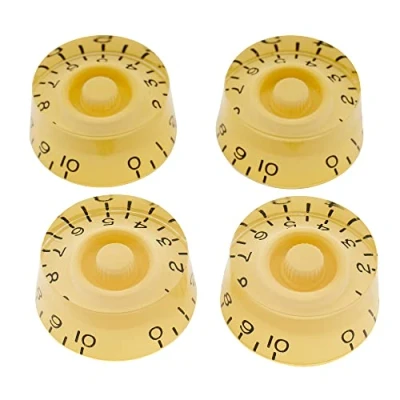 Abbildung von Musiclily Pro Imperial Zoll Gitarre Knöpfe Zylinder Potiknöpfe Speed Knobs für USA Les Paul Style E Gitarre, Creme (4er Set)