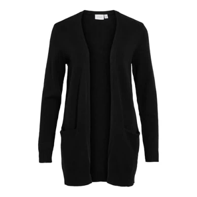 Abbildung von VILA Viril Short Cardigan Strickjacke, Damen, Größe: Small, Black