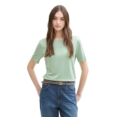 Abbildung von TOM Tailor Denim Modern Fluent Tshirt basic, Damen, Größe: XS, Fresh mint green