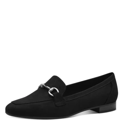 Abbildung von MARCO TOZZI Damen Loafer ohne Absatz Vegan mit Schnalle, Schwarz (Black), 42 EU