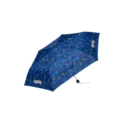 Abbildung von ergobag Regenschirm Kinderschirm für die Schultasche, ultraleicht und klein mit Tasche, reflektierend windfest SpitzenreitBär Dunkelblau