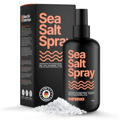 Abbildung von IMPERIO Sea Salt Spray 250ml Premium Salzwasserspray für vollere Haare &amp; stabile Textur Perfekte Beach Waves, mehr Volumen Griffigkeit durch die Power aus dem Meer Unisex Duft