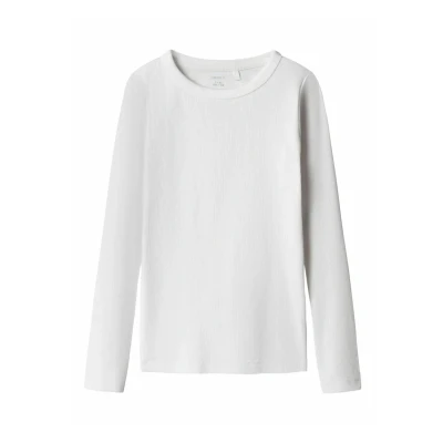 Abbildung von NAME IT Mädchen Nkfnakal Short Top Noos Langarmshirt, Bright White, 122 128 EU