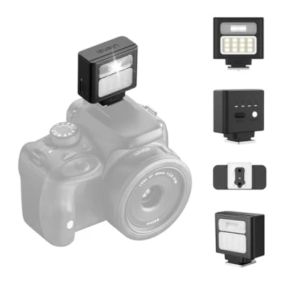 Abbildung von ULANZI SL02 Mini Kamerablitz mit Videolicht, GN8 6500K Kamera Speedlite Blitzgeräte, 4 Leistungsstufe (1/8 1/1), Manueller Flash, Einzelkontakt Blitzschuh für Sony, Fujifilm, Panasonic Kameras