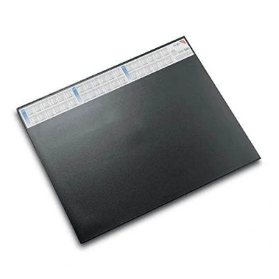 Abbildung von Läufer 44656 Durella DS Schreibtischunterlage mit transparenter Auflage und Kalender, rutschfeste Schreibunterlage, 52 x 65cm, schwarz