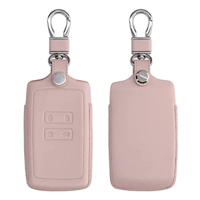 Abbildung von kwmobile Autoschlüssel Hülle kompatibel mit Renault 4 Tasten Smartkey (nur Keyless Go) Leder Schutzhülle Schlüsselhülle Rosegold