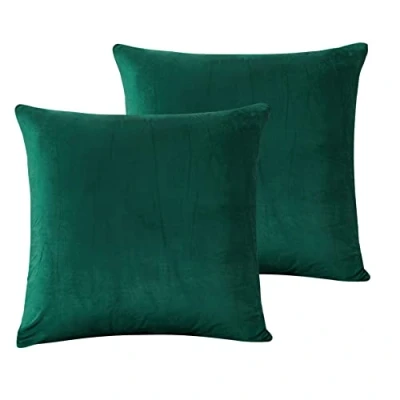 Abbildung von Damier 2er Pack Kissenbezug 80x80cm Grün Dunkelgrün Winter Plüsch Kopfkissenbezug Flauschig und Weich Cashmere Touch Kissenhülle Doppelpack