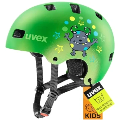 Abbildung von uvex kid 3 cc robuster Fahrradhelm für Kinder individuelle Größenanpassung optimierte Belüftung green matt 51 55 cm