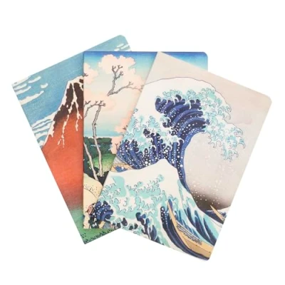 Abbildung von Grupo Erik Hokusai The Great Wave off Kanagawa Pack 3er Notizbücher A5 Notizbuch Klein 1 Liniert Dotted Blanko Notizblock