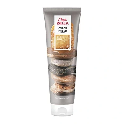 Abbildung von Wella Professionals Color Fresh Mask Golden Gloss Haarkur zum Beleben und Verändern der Haarfarbe pflegende Tönung mit Avocadoöl für mittelblondes bis helles Haar 150 ml