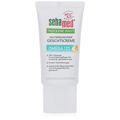 Abbildung von SEBAMED Trockene Haut Gesichtscreme Omega 12%, speziell bei Neurodermitis und Schuppenflechte geeignet, auch für sehr , medizinische Hautpflege, Made in Germany, ohne Mikroplastik