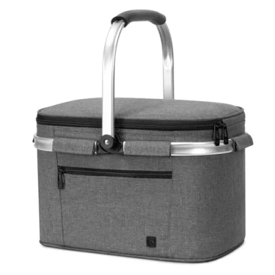 Abbildung von ALLCAMP 22L Einkaufskörbe Groß Isolierkorb Kühlkorb Kühltasche Picknickkorb Thermotasche Thermo Tasche Kühlbox Hellgrau