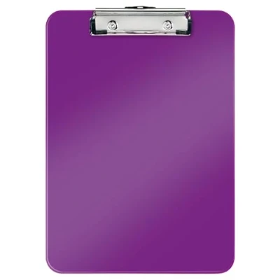 Abbildung von Leitz WOW A4 Klemmbrett, hochwertiges Klemmbrett aus Hartplastik, 80 Blatt Kapazität, Violett, 39710062