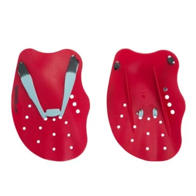 Abbildung von Speedo Unisex Erwachsene Tech Paddel Handpaddel für Schwimmen Trainingshilfen Trainingsausrüstung, Lava Red/Chill Blue/Grey, M