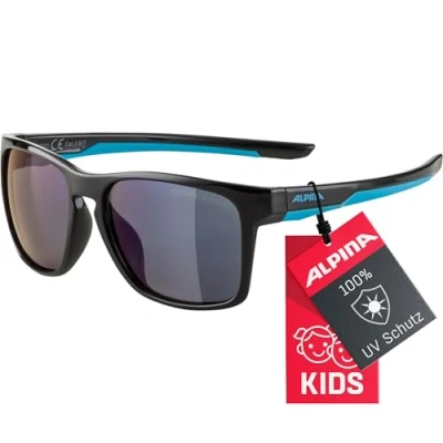 Abbildung von ALPINA FLEXXY COOL KIDS I Verspiegelte und Bruchsichere Sonnenbrille Mit 100% UV Schutz Für Kinder, black cyan, One Size