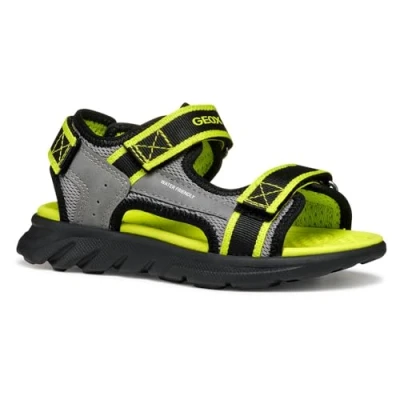 Abbildung von Geox Airadyum Trekkingsandale für Kinder, Größe: 30, Grey/lime Schuhe