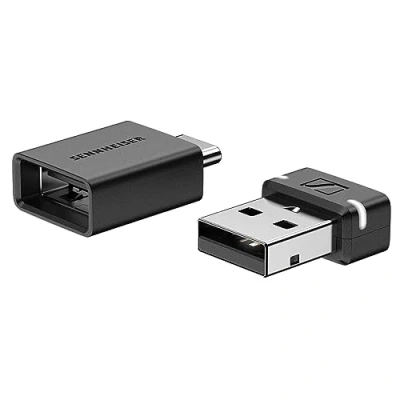 Abbildung von Sennheiser BTD 600 Bluetooth Dongle USB A /USB C Adapter mit aptX Audio Codecs für eine stabile Verbindung und erstklassigen Sound Steuerung von Musik, Telefonaten Videos
