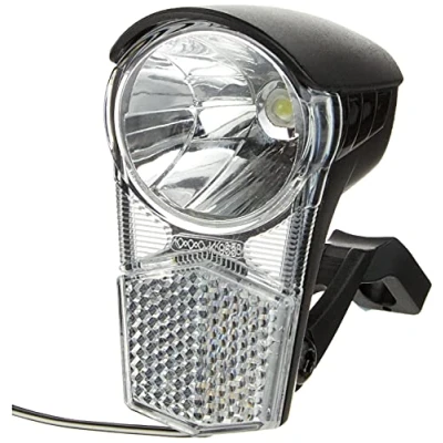 Abbildung von BÜCHEL Fahrradlicht Vorne mit Schalter I Dynamo Betrieb möglich 12 LUX StVZO Zulassung Fahrradlampe vorne, Fahrrad Scheinwerfer, Schwarz