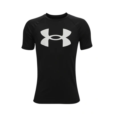Abbildung von Under Armour Fussballtech BIG LOGO Tshirt print für Kinder, Größe: 116, Schwarz